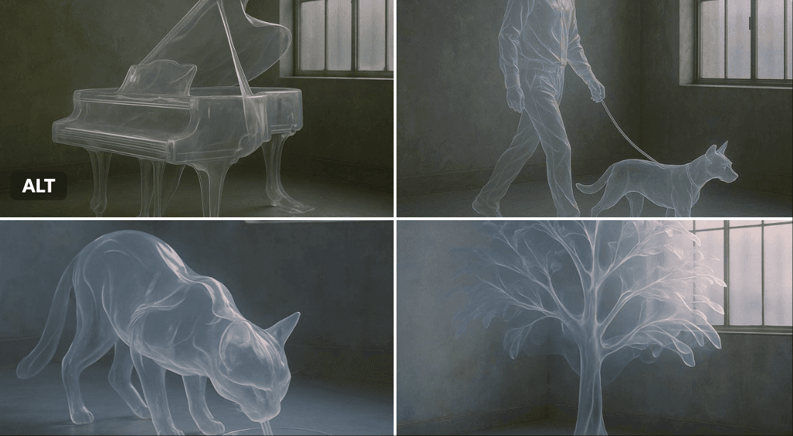 Spectral form (interior, minimalist)