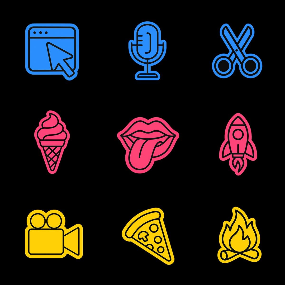 Gumroad-style icons (cartoon, illustration)
