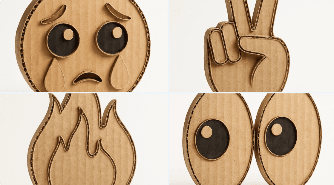Turn emojis into cardboard (emoji, paper-craft)