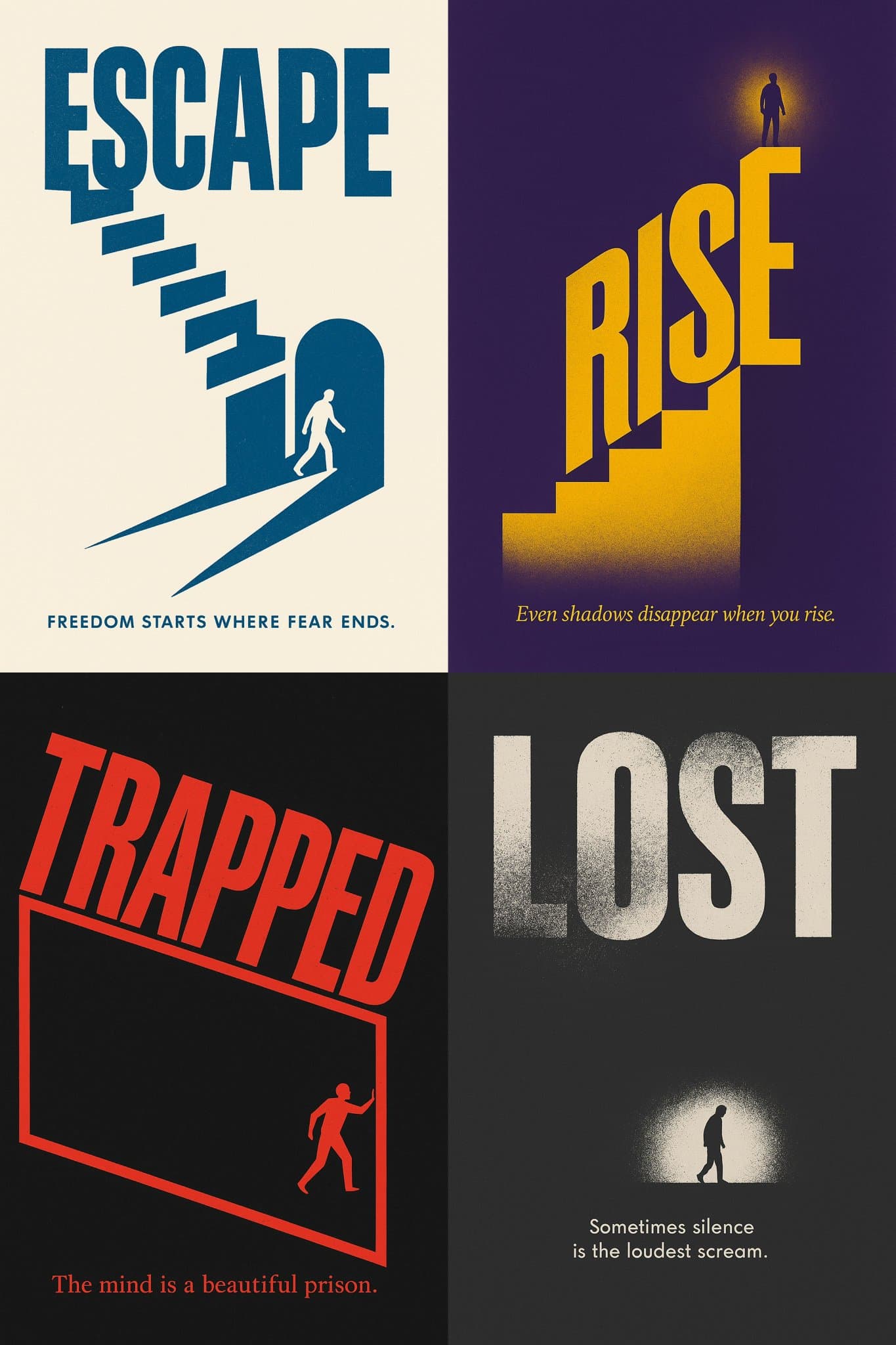 2D Word Poster Design (illustration, minimalist)