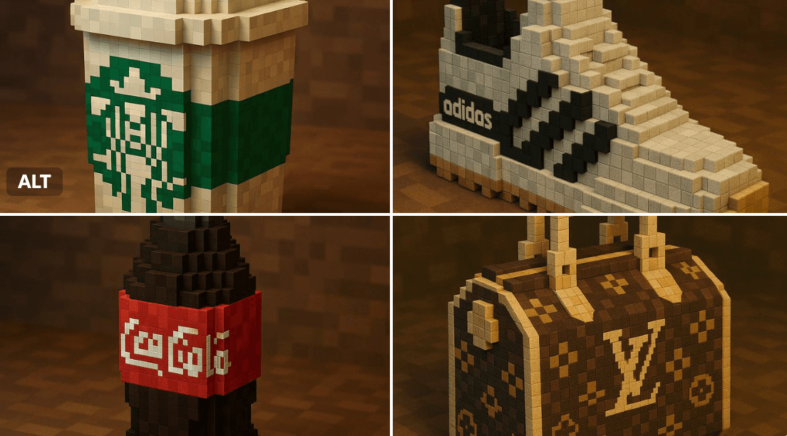 Minecraft-style branding (branding, gaming)