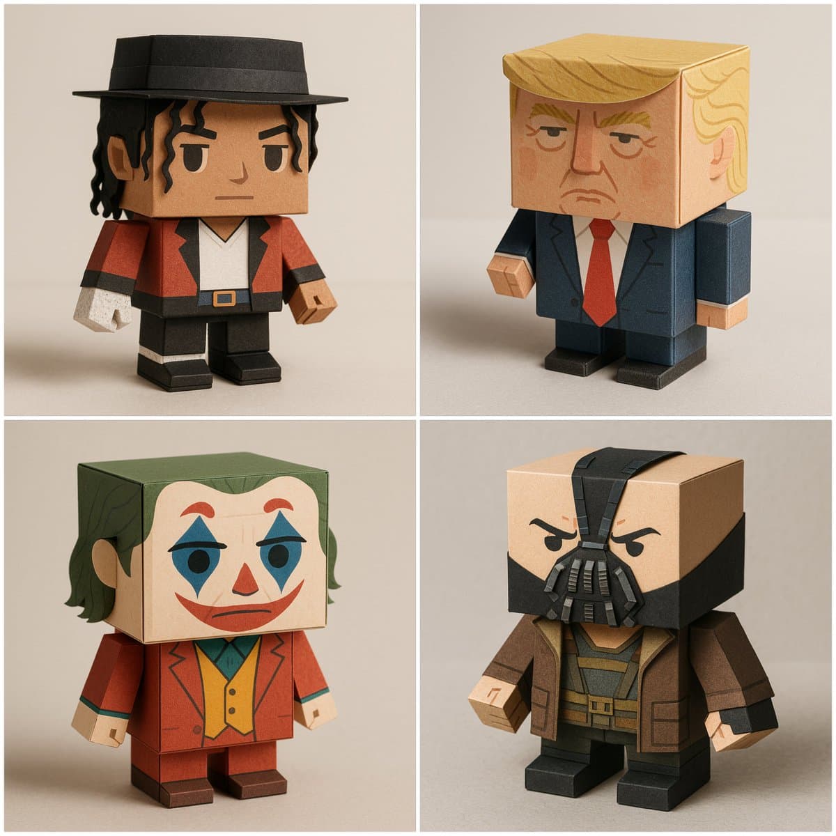 Ultra-detailed box-shaped papercraft toy (character, fashion)