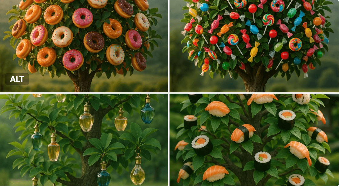 The products are hanging on the tree. (nature, photography)