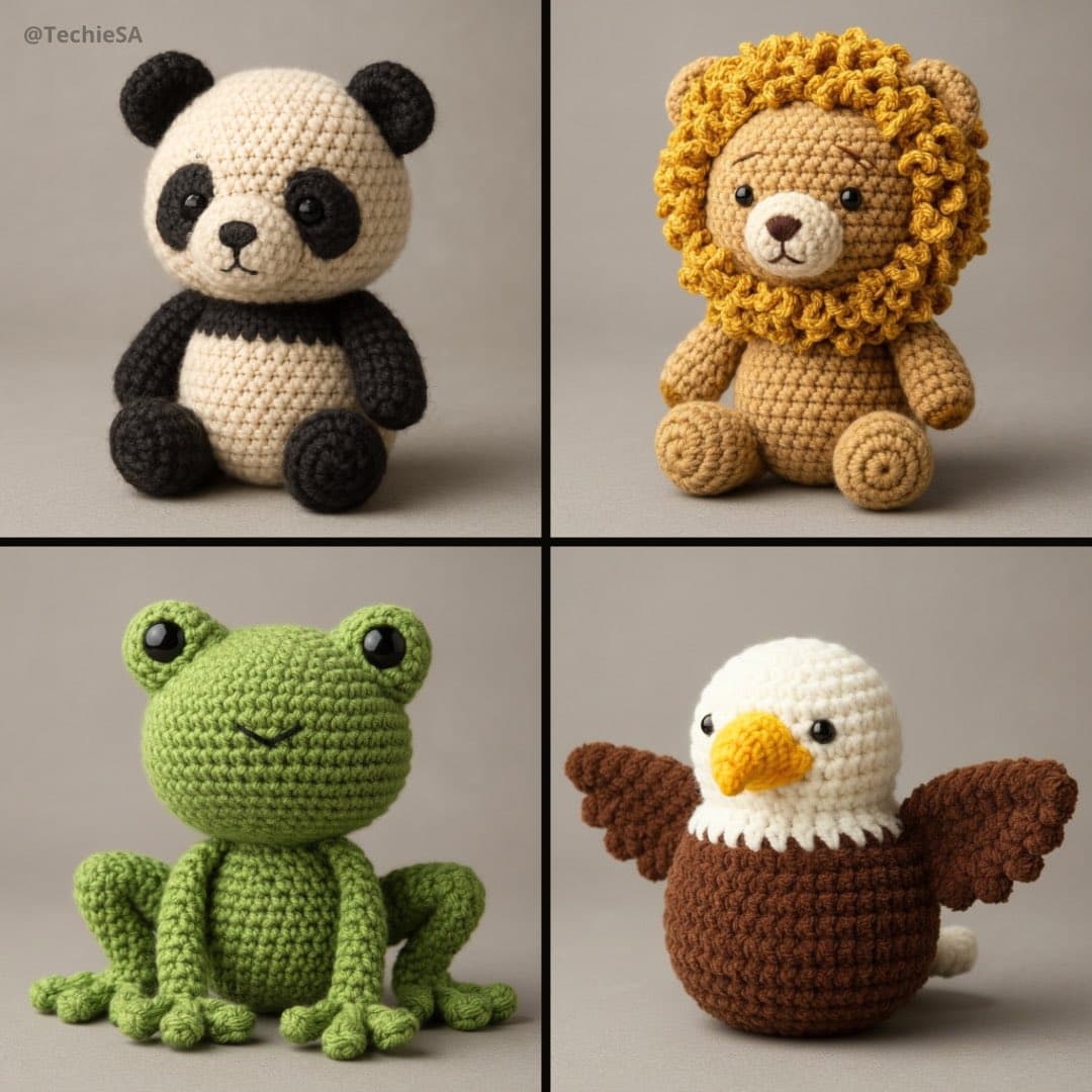 Crochet dolls (animal, felt)