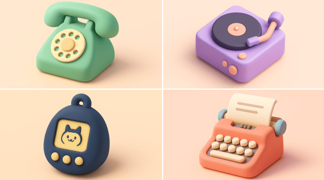 3D Cute Pastel Clay Icons (3d, clay)