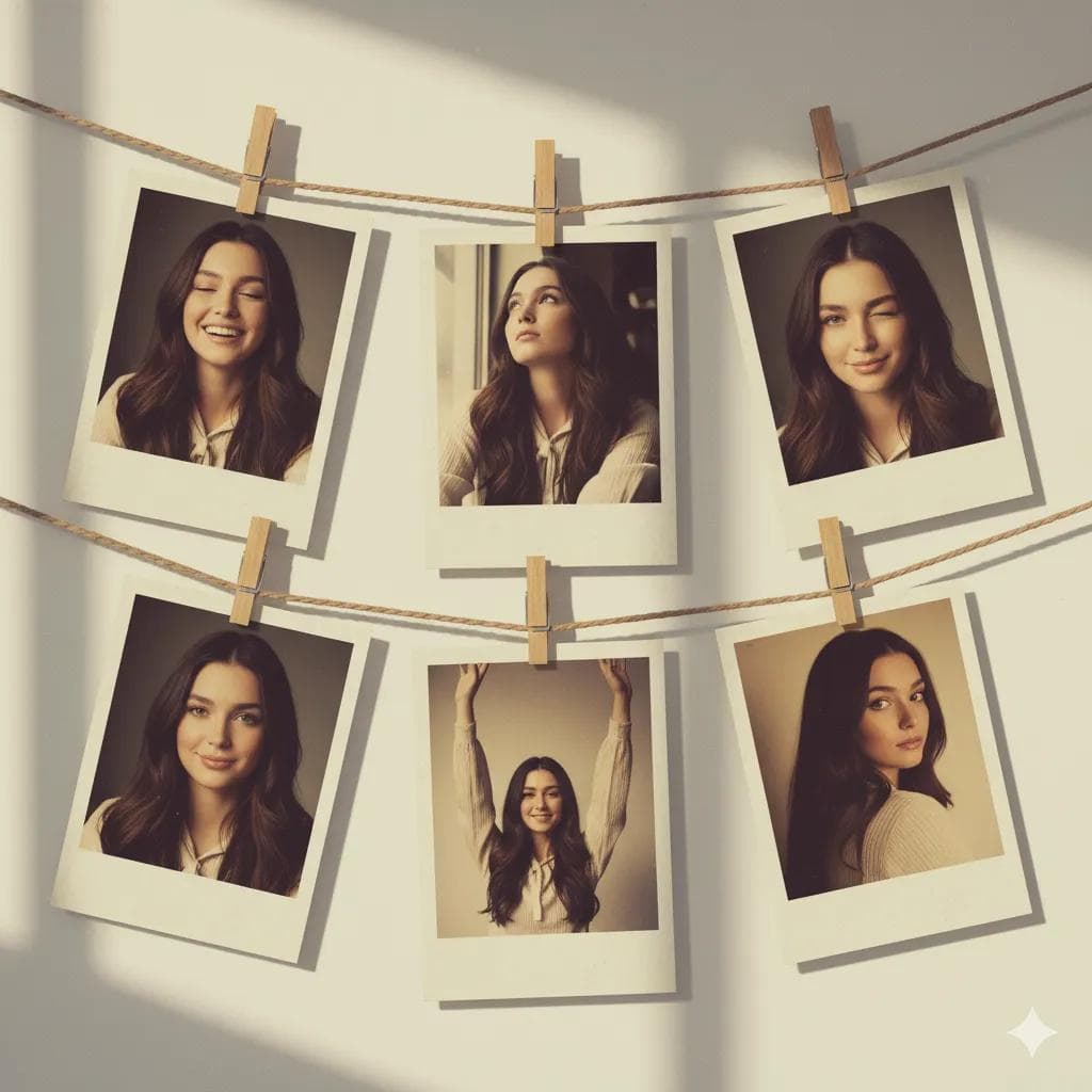 6 retro Polaroid photos