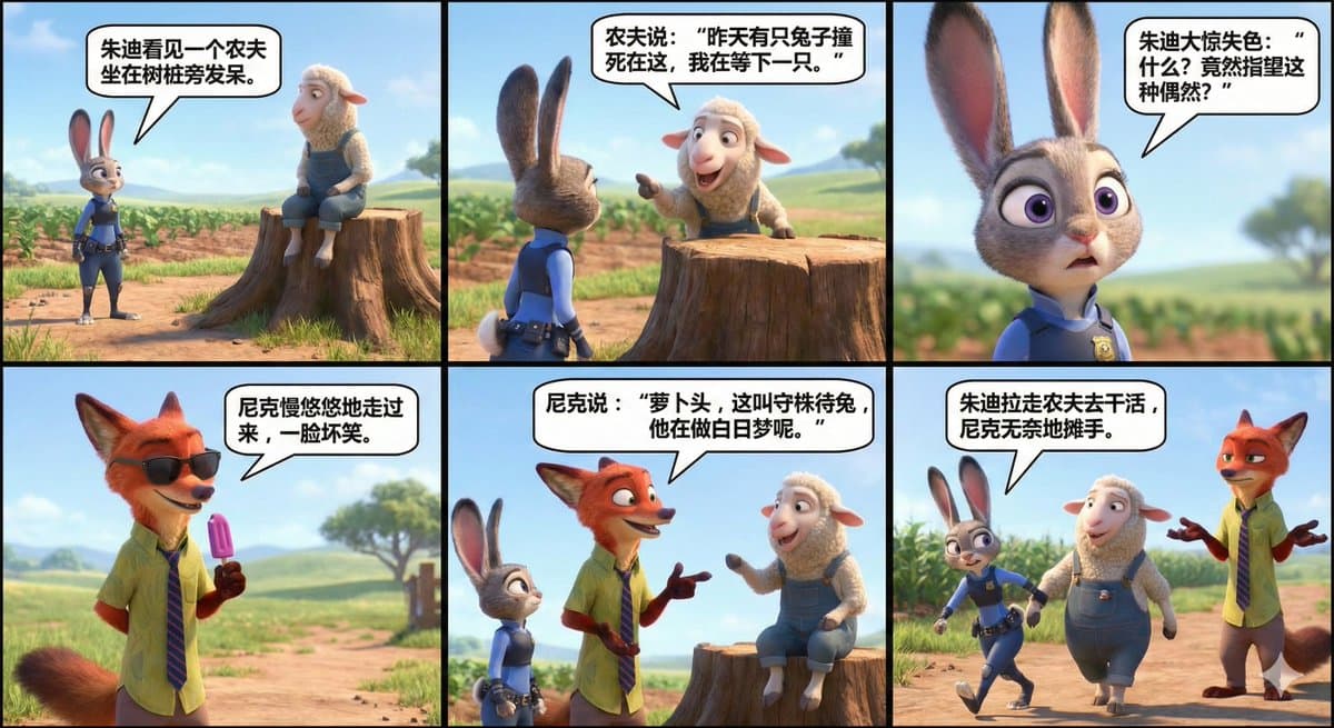 Zootopia's Judy and Nick Tell a Short Story - Waiting by the Stump for a Hare